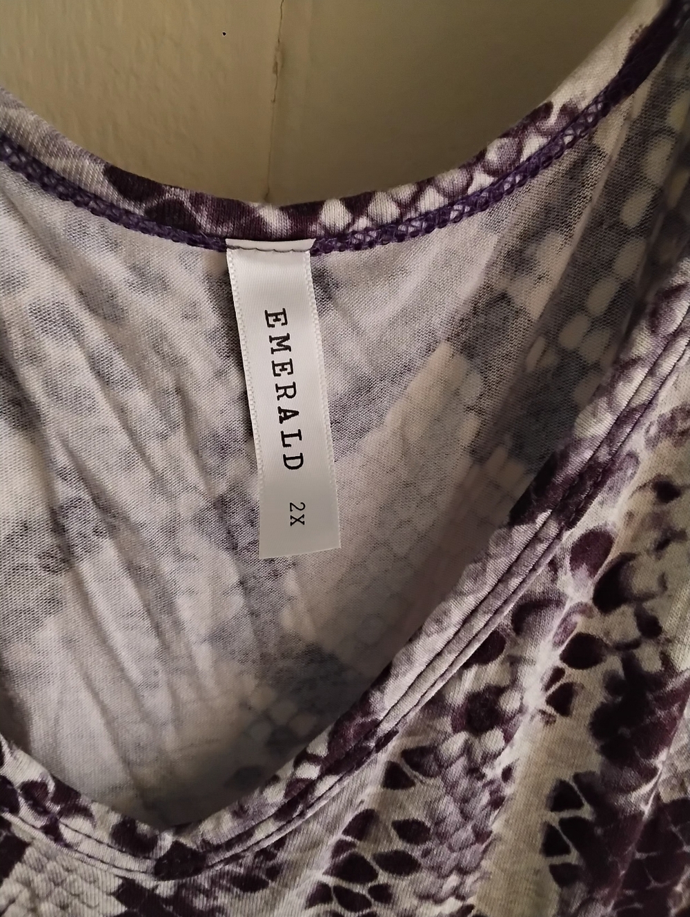 Emerald Purple Printed Dress - 2X